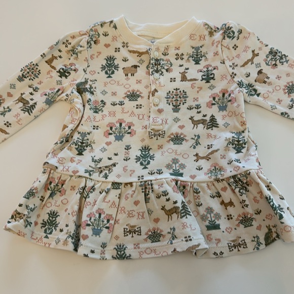 Ralph Lauren Baby Girl Cotton Henley Top & Legging Set - Picture 6 of 15